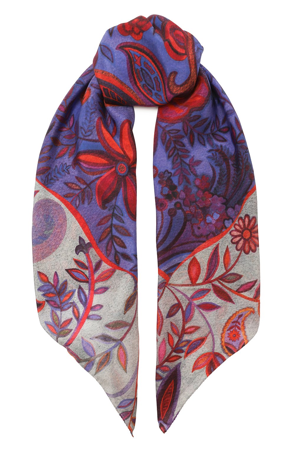 Шелковая шаль орнамент цветы GOURJI, арт. 91147437/554472108, фото 1