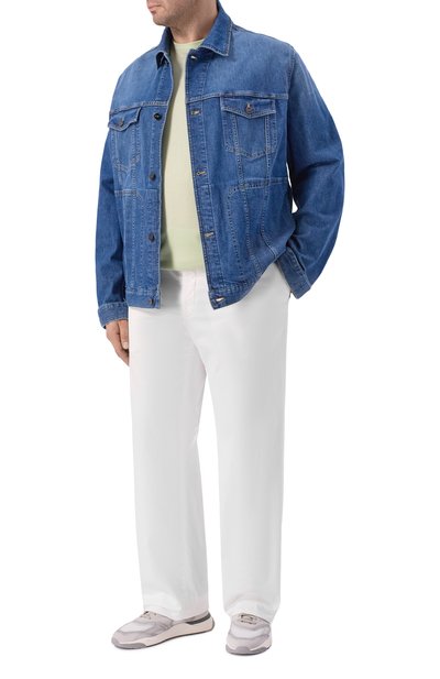 Хлопковые брюки KITON белого цвета по цене 139000 руб., арт. UFPP79LK0600H, фото 2 Хлопковые брюки KITON, арт. UFPP79LK0600H, фото 2