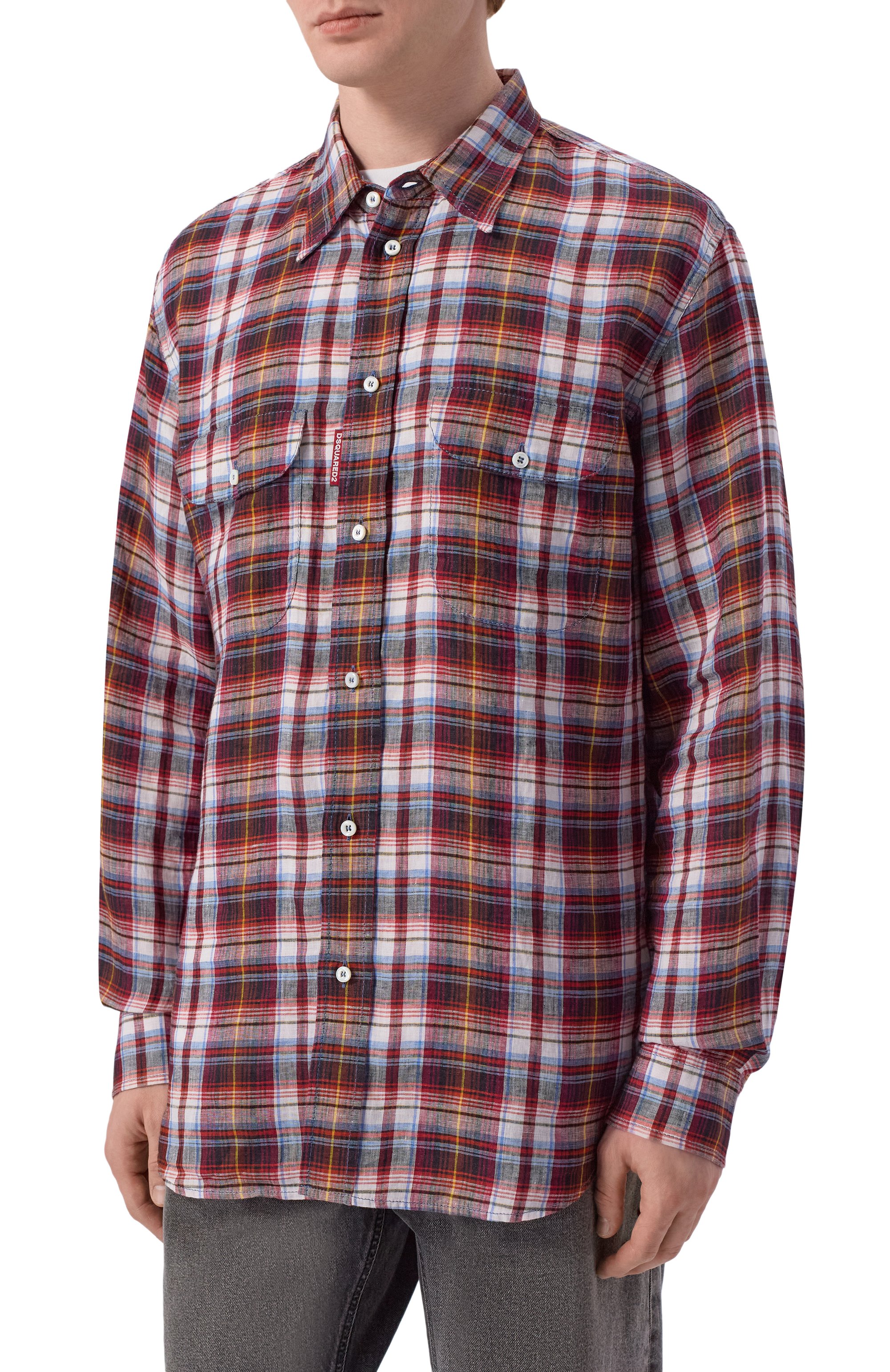 Льняная рубашка DSQUARED2, арт. S74DM1006/D35423, фото 3