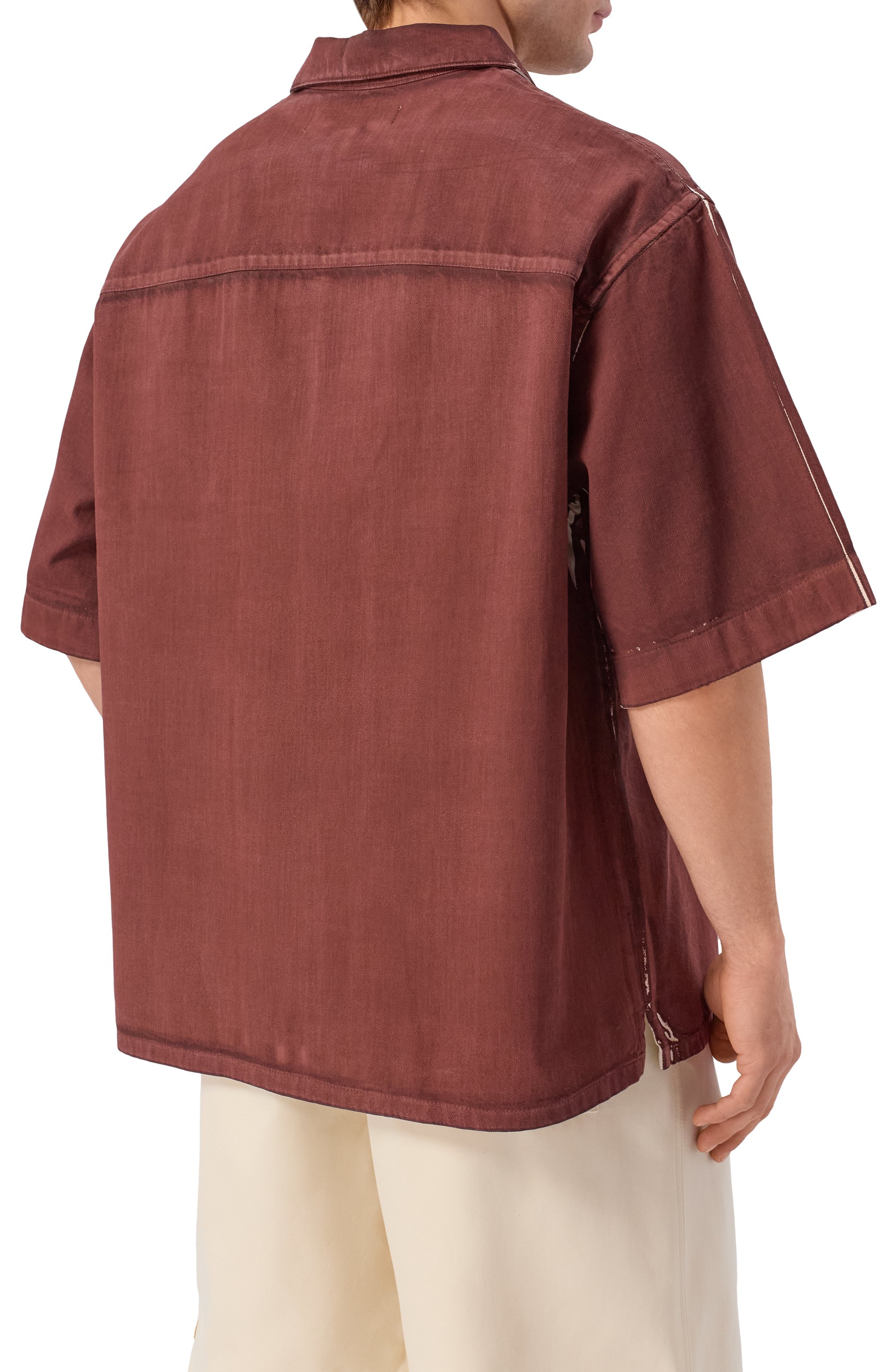 Джинсовая рубашка MARNI бордового цвета по цене 97900 руб., арт. CUJU0017A2/USCY64, фото 4 Джинсовая рубашка MARNI, арт. CUJU0017A2/USCY64, фото 4