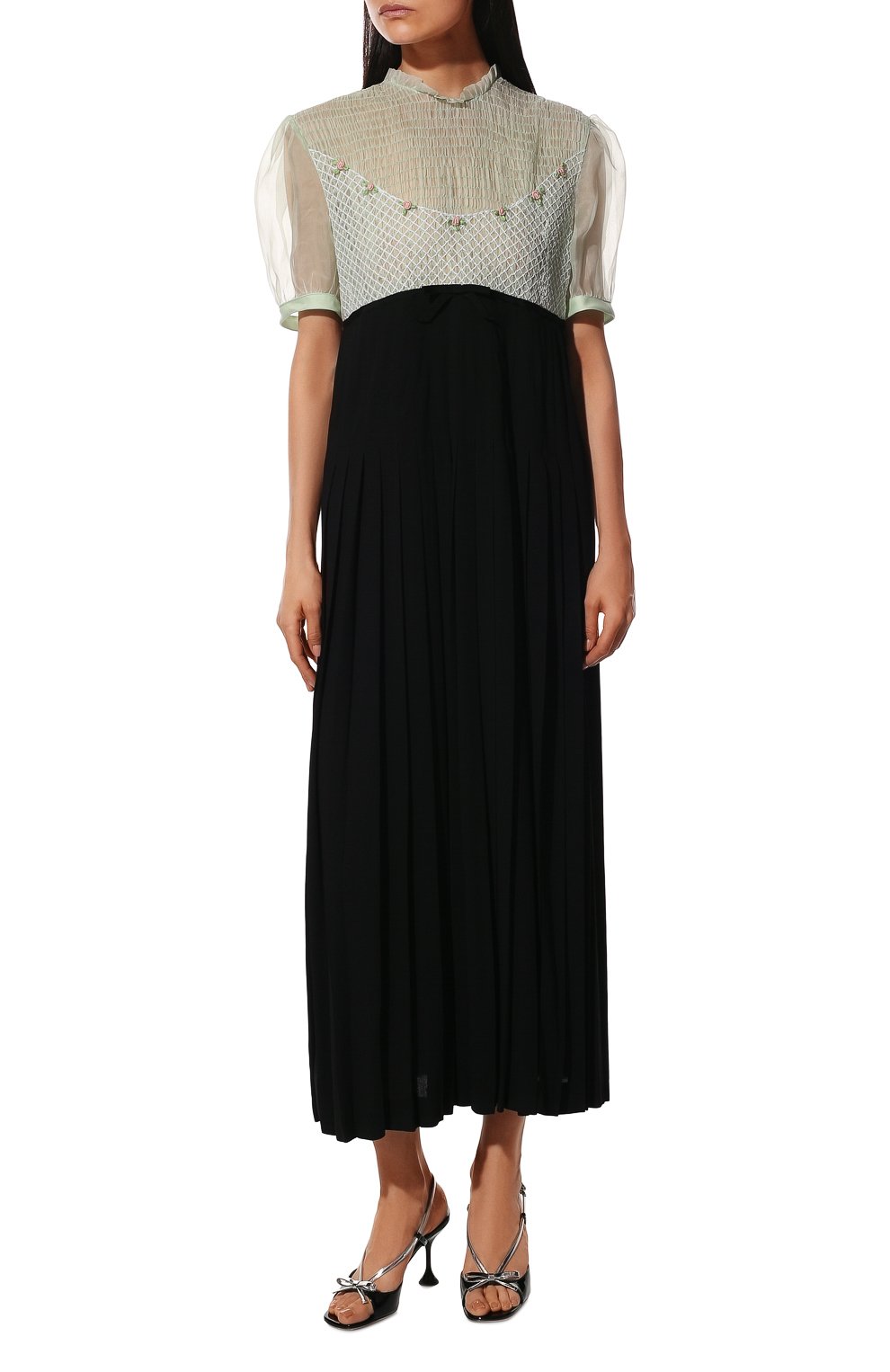 Платье из вискозы и шелк�а MIU MIU, арт. MF4017-1HXH-F055D, фото 3