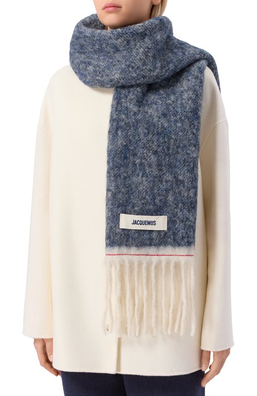 Шерстяной шарф Jacquemus 24HACU00572/B0T4032 Синий  24HACU00572/B0T4032 Фото 2