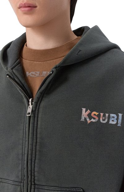 Хлопковая толстовка KSUBI темно-серого цвета по цене 35650 руб., арт. MPS26FL012, фото 5 Хлопковая толстовка KSUBI, арт. MPS26FL012, фото 5