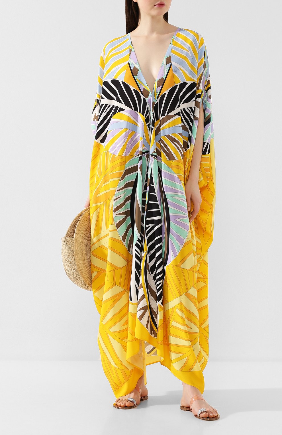 Туника из вискозы EMILIO PUCCI желтого цвета по цене 44250 руб., арт. 0HWL30/0H785, фото 2 Туника из вискозы EMILIO PUCCI, арт. 0HWL30/0H785, фото 2
