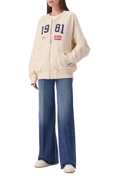 Хлопковая толстовка REPLAY кремового цвета по цене 21900 руб., арт. W3508 .000.23802, фото 2 Хлопковая толстовка REPLAY, арт. W3508 .000.23802, фото 2