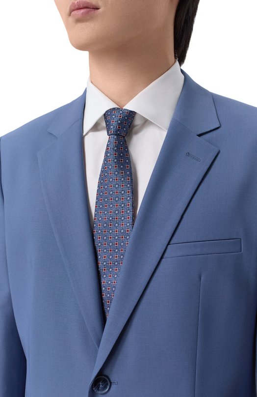 Шелковый галстук Canali 18/HJ04487 Синий  18/HJ04487 Фото 2