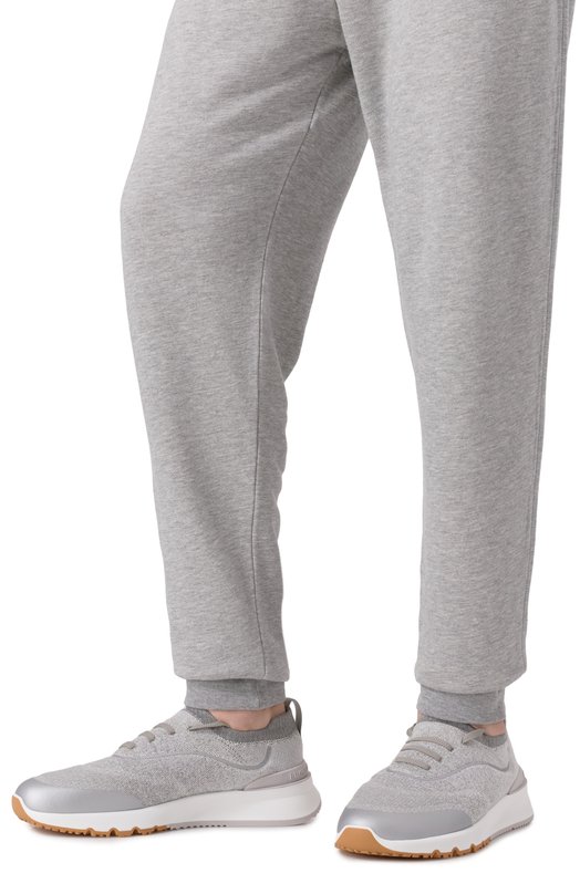 Текстильные кроссовки Brunello Cucinelli MZUEHR0342 Серый  MZUEHR0342 Фото 3