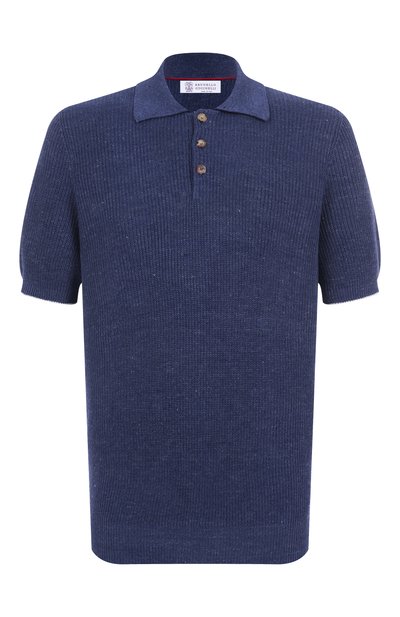 Мужская поло изо льна и хлопка BRUNELLO CUCINELLI, арт. M2L707715