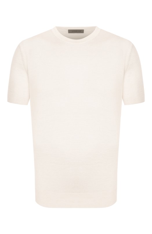 Джемпер из шелка и льна Corneliani 25M547-2525111 Кремовый 25M547-2525111