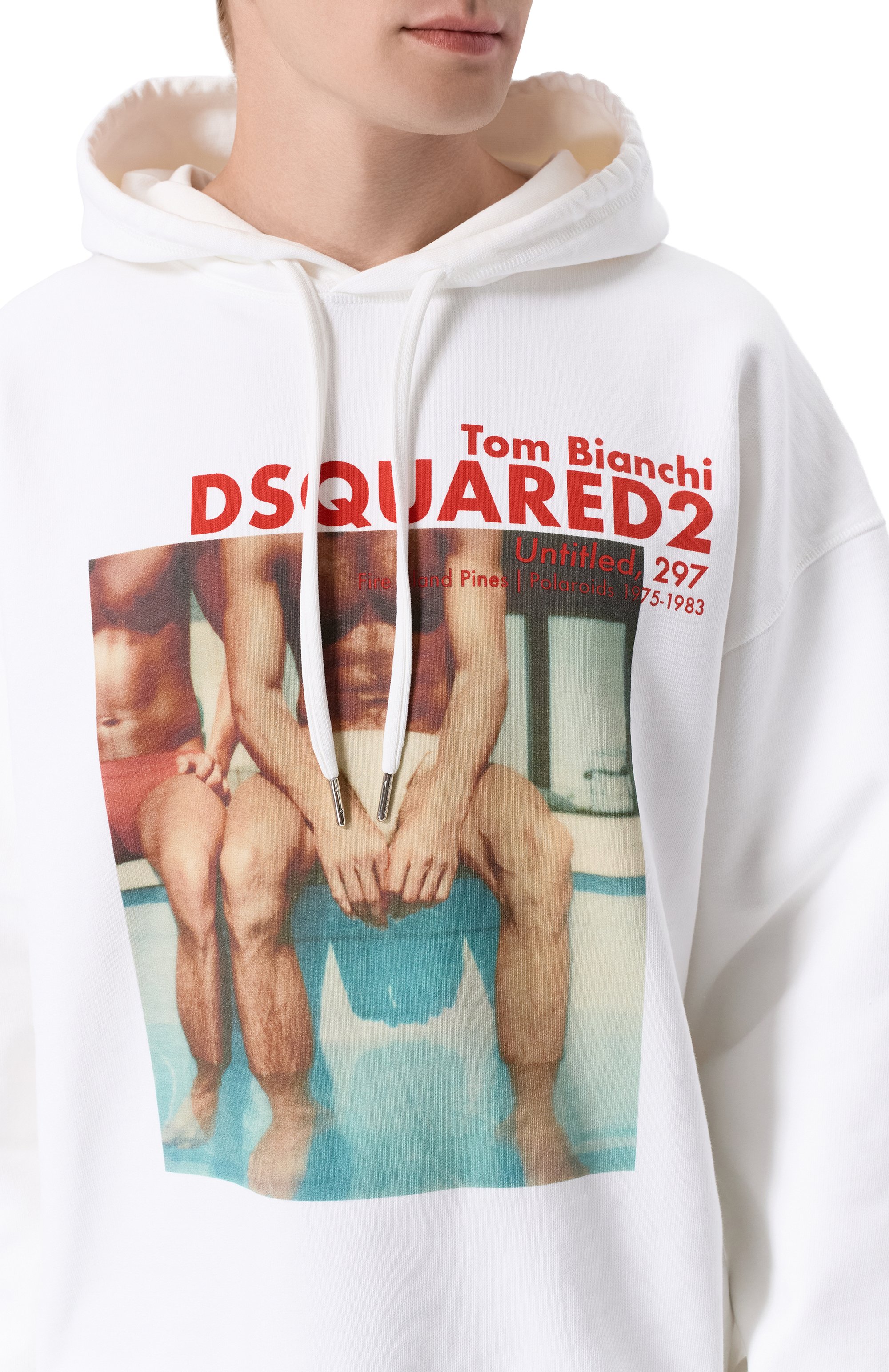 Хлопковое худи DSQUARED2 белого цвета по цене 74350 руб., арт. S74GU0950/D25028, фото 5 Хлопковое худи DSQUARED2, арт. S74GU0950/D25028, фото 5