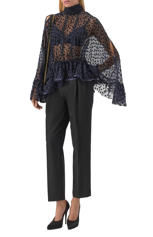 Шелковая блузка Saint Laurent 840792/Y631T Синий  840792/Y631T Фото 2