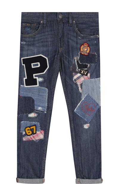 Джинсы с декоративными потертостями и аппликациями POLO RALPH LAUREN, арт. 313670896, фото 1