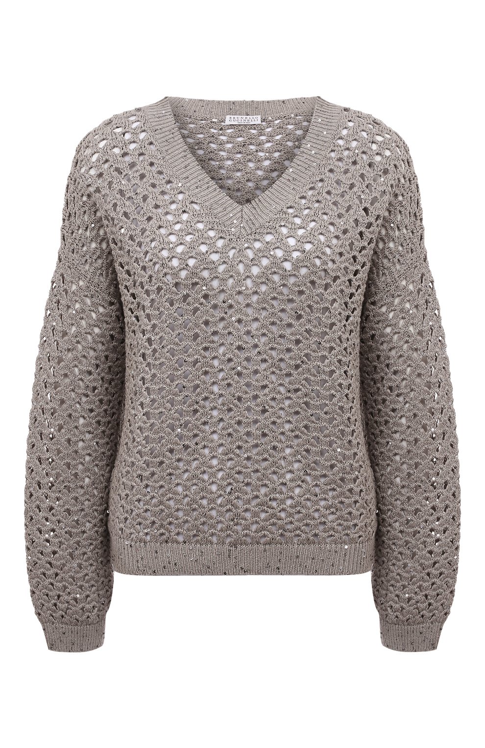 Свитер из хлопка и льна BRUNELLO CUCINELLI, арт. M70572202, фото 1