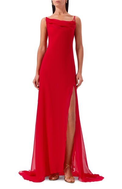 Шелковое платье BLUMARINE красного цвета по цене 187500 руб., арт. 4A396A, фото 3 Шелковое платье BLUMARINE, арт. 4A396A, фото 3