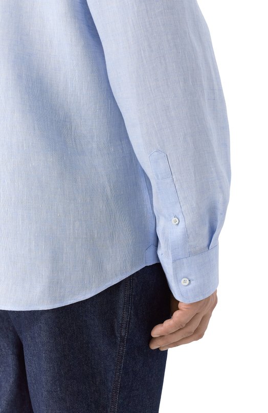 Льняная рубашка Brunello Cucinelli MM6840627 Голубой  MM6840627 Фото 5