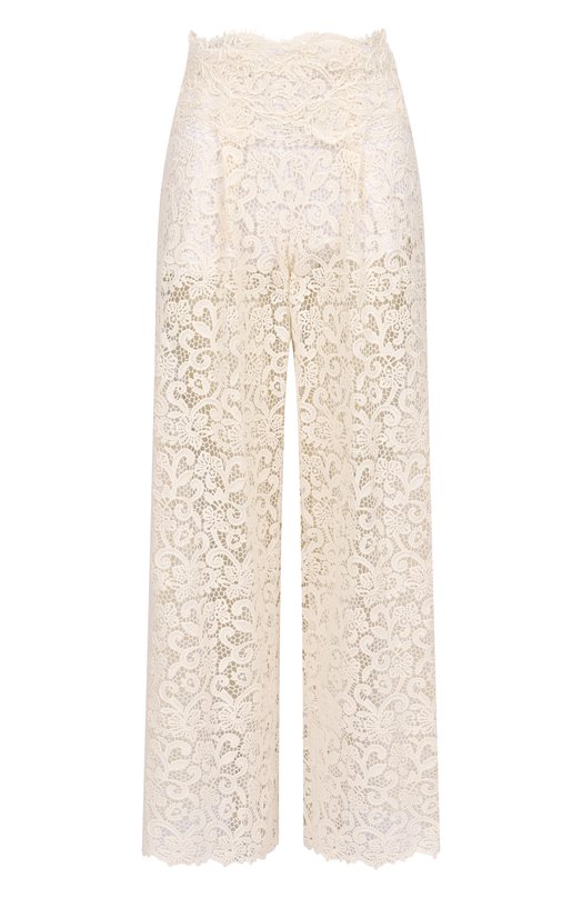 Хлопковые брюки Ermanno Scervino D464P613FDHGJ Кремовый D464P613FDHGJ