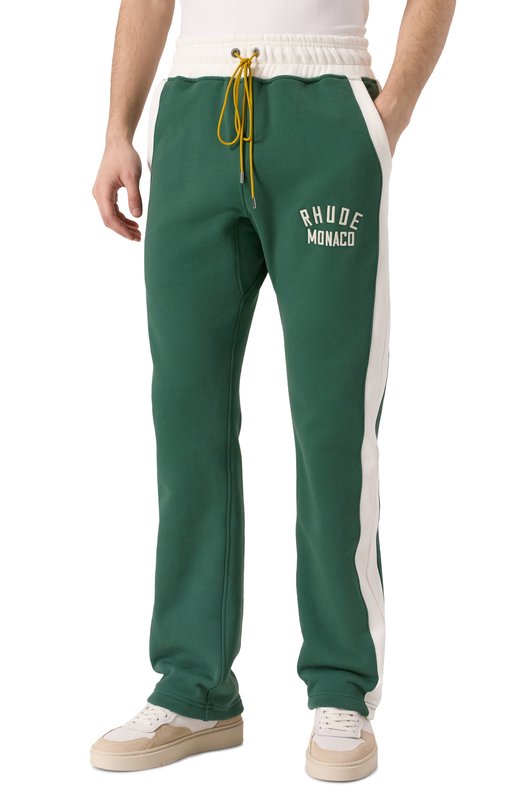Хлопковые брюки Rhude RHSS25SP01012 Зелёный  RHSS25SP01012 Фото 3
