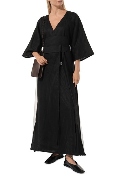 Платье изо льна и хлопка MIDGARD PARIS черного цвета по цене 67000 руб., арт. B4901, фото 2 Платье изо льна и хлопка MIDGARD PARIS, арт. B4901, фото 2