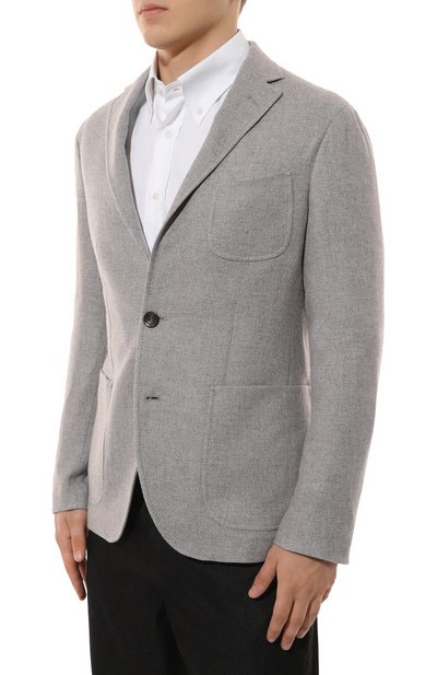 Пиджак из кашемира и шелка AGNONA серого цвета по цене 283500 руб., арт. TX08U2E/R7008E, фото 5 Пиджак из кашемира и шелка AGNONA, арт. TX08U2E/R7008E, фото 5