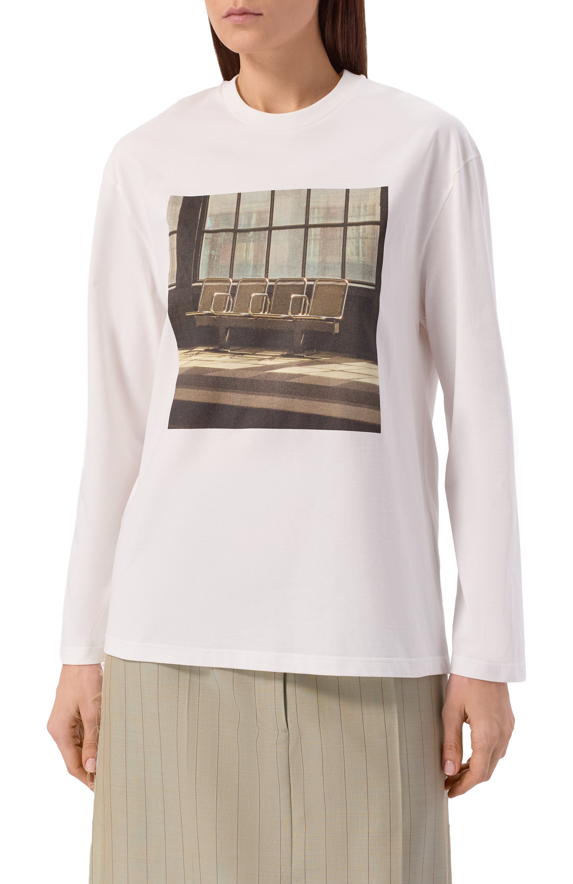 Хлопковый лонгслив JIL SANDER, арт. J03GC0156/J20363, фото 3