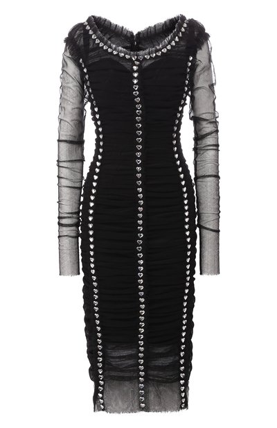 Женское платье-миди с декоративной отделкой DOLCE & GABBANA, арт. F6C0AZ/FLEAA