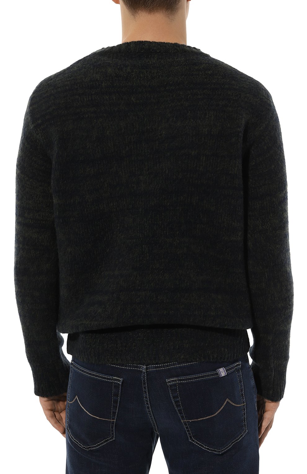 Шерстяной свитер MONCLER синего цвета по цене 56450 руб., арт. 9C000-22-M1115, фото 4 Шерстяной свитер MONCLER, арт. 9C000-22-M1115, фото 4