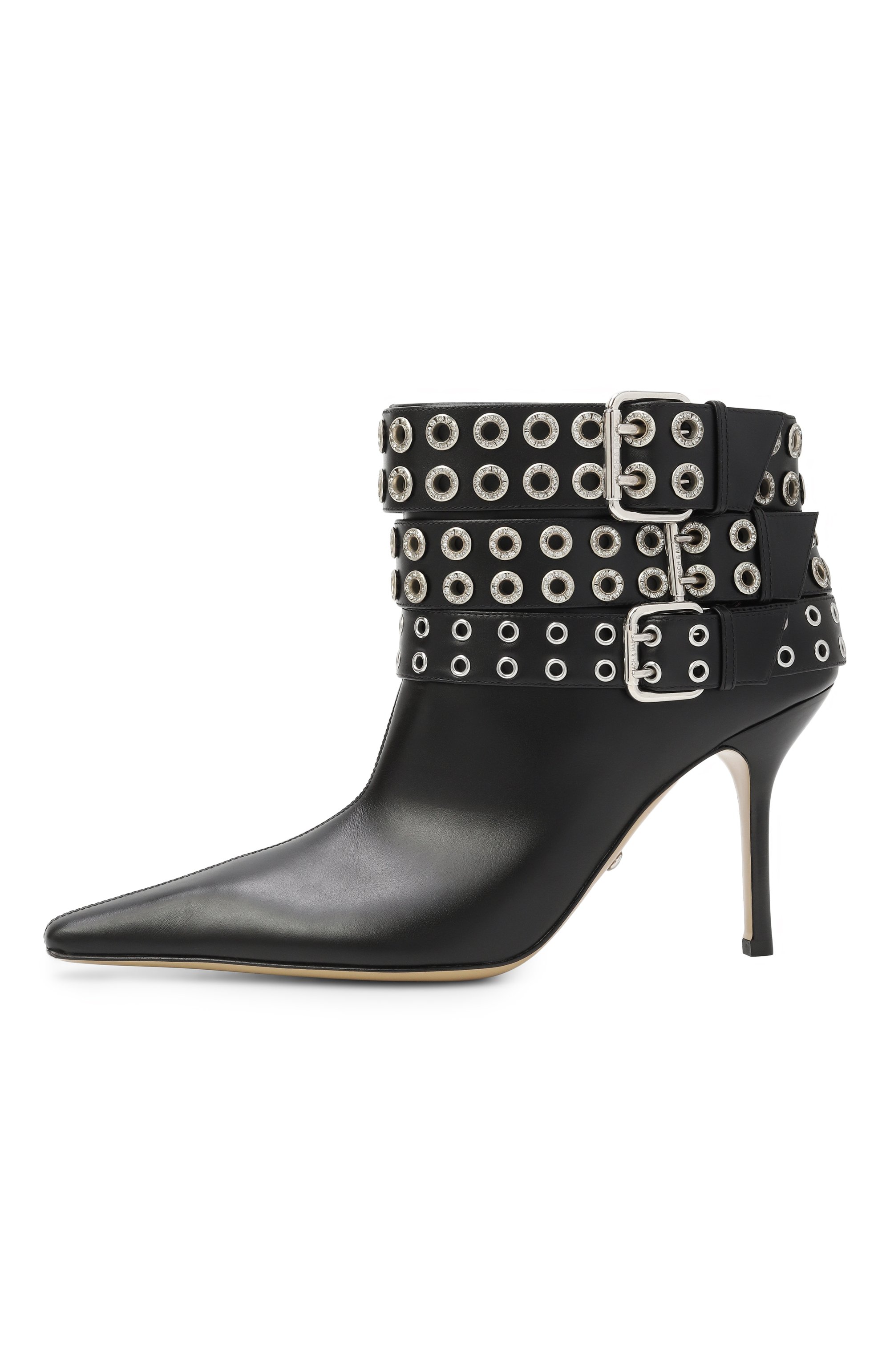 Кожаные ботильоны buckle belt MACH & MACH, арт. FW25-S0974-95-VCL-BLK, фото 4