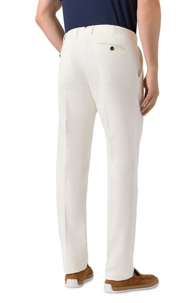 Брюки из хлопка и льна ZEGNA белого цвета по цене 89950 руб., арт. TR10/UBI37A5, фото 4 Брюки из хлопка и льна ZEGNA, арт. TR10/UBI37A5, фото 4