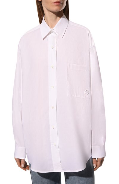 Хлопковая рубашка TRUSSARDI белого цвета по цене 17900 руб., арт. 56C00587-1T006127, фото 3 Хлопковая рубашка TRUSSARDI, арт. 56C00587-1T006127, фото 3