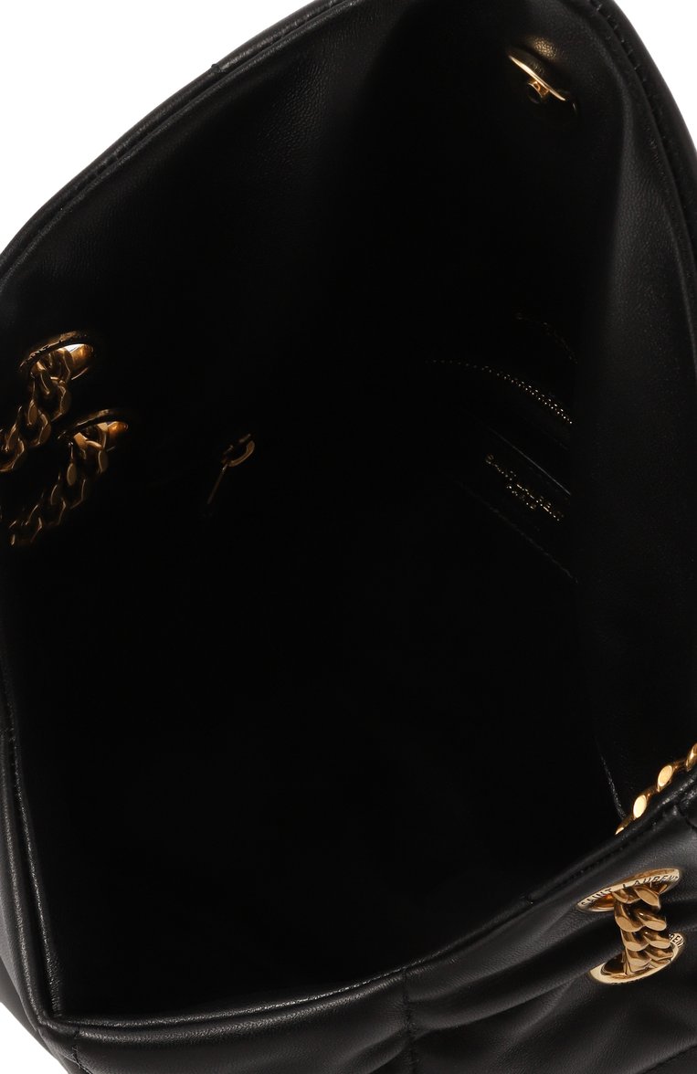 Женская сумка puffer small SAINT LAURENT черного цвета, арт. 577476/1EL07 | Фото 5 (Ремень/цепочка: На ремешке; Размер: small; Материал: Натуральная кожа)