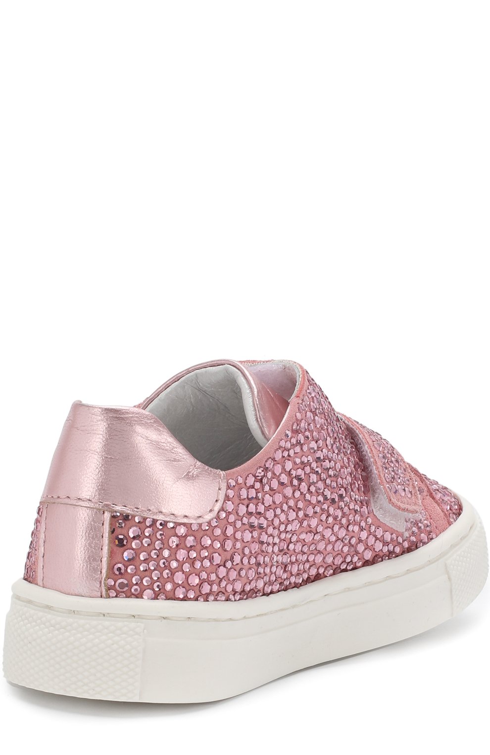 Замшевые кеды с застежками велькро и стразами MISSOURI розового цвета по цене 26050 руб., арт. 4520 A/27-30, фото 3 Замшевые кеды с застежками велькро и стразами MISSOURI, арт. 4520 A/27-30, фото 3