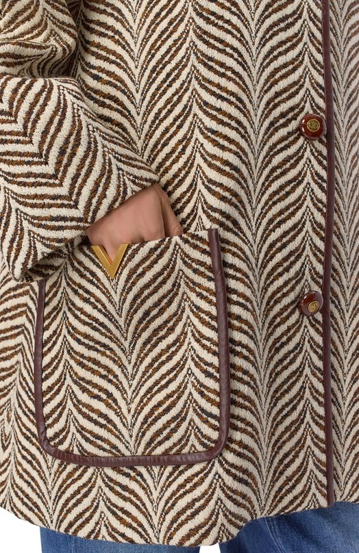 Шерстяное пальто Valentino 8B3CJ3Z7/9RF Бежевый  8B3CJ3Z7/9RF Фото 5