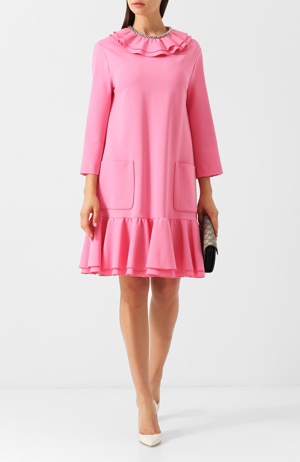 Платье с оборкой и накладными карманами GUCCI, арт. 538736/X901A, фото 2