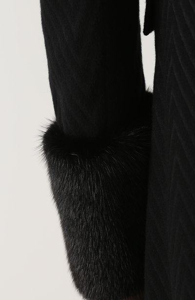 Вязаное пальто с отделкой из меха норки KITON, арт. D44611K05P35, фото 5