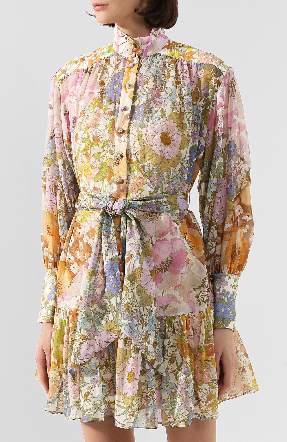 Платье из смеси хлопк�а и шелка ZIMMERMANN, арт. 7730DSUP, фото 3