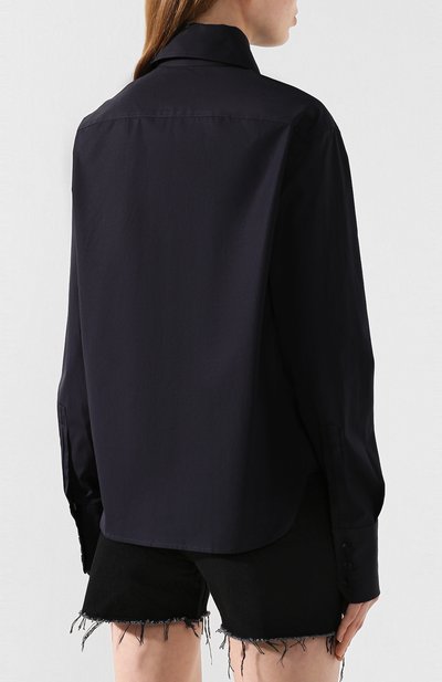 Хлопковая рубашка SAINT LAURENT темно-синего цвета по цене 83950 руб., арт. 614790/Y217W, фото 4 Хлопковая рубашка SAINT LAURENT, арт. 614790/Y217W, фото 4