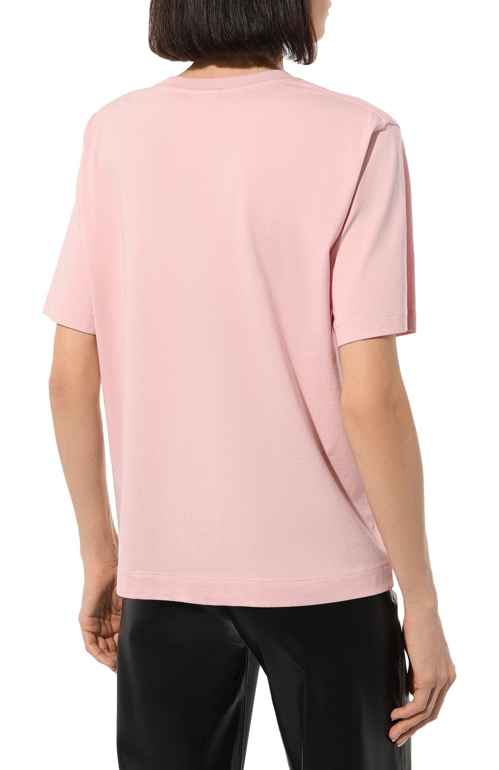 Хлопковая футболка DRIES VAN NOTEN светло-розового цвета по цене 23950 руб., арт. 231-011157-6600, фото 4 Хлопковая футболка DRIES VAN NOTEN, арт. 231-011157-6600, фото 4