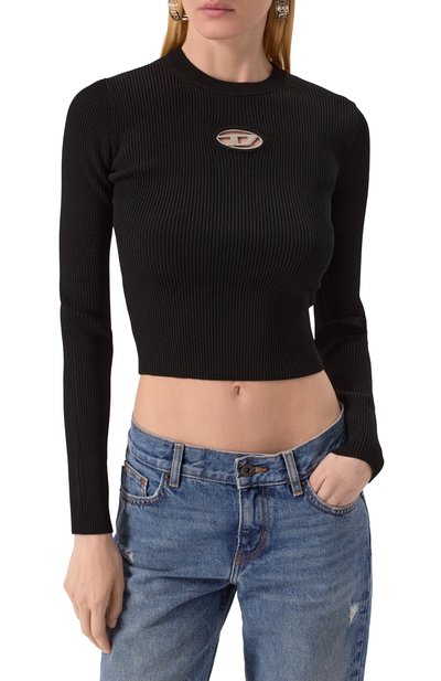 Пуловер из вискозы DIESEL черного цвета по цене 33400 руб., арт. A15328/0DLAX, фото 3 Пуловер из вискозы DIESEL, арт. A15328/0DLAX, фото 3