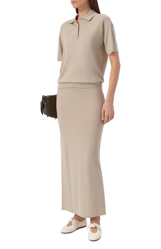 Юбка из шерсти и шелка 12 STOREEZ 137167 Зелёный  137167 Фото 2