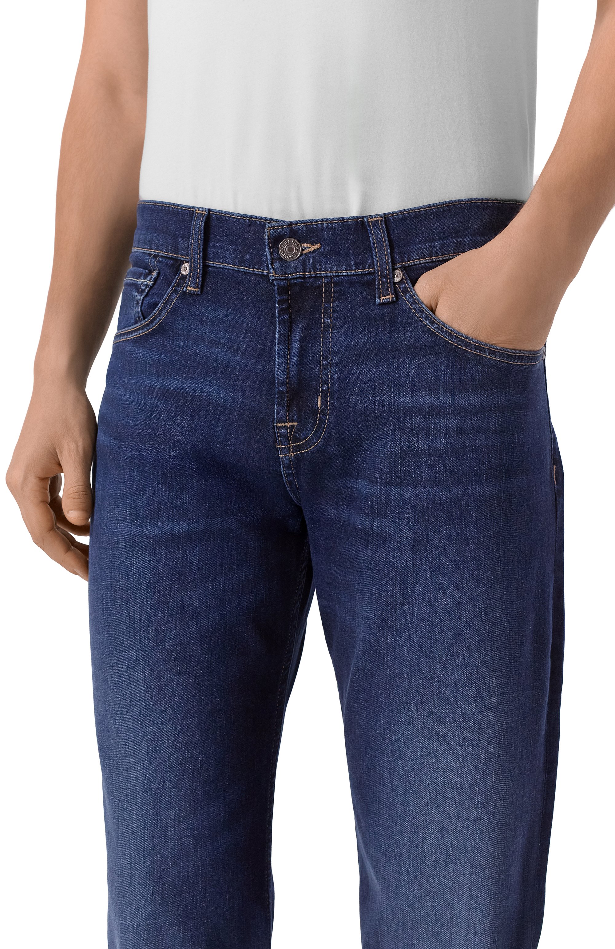 Джинсы standard 7 FOR ALL MANKIND темно-синего цвета по цене 31550 руб., арт. 7TE10B80-1C4, фото 5 Джинсы standard 7 FOR ALL MANKIND, арт. 7TE10B80-1C4, фото 5