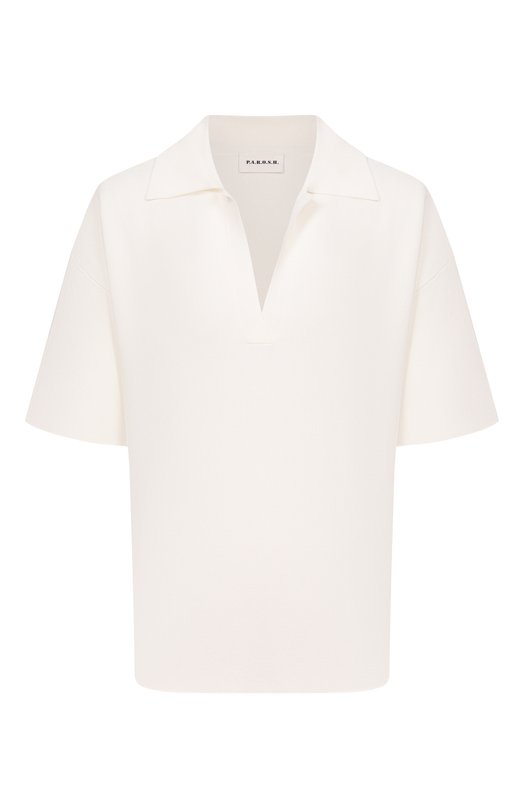 Поло из вискозы P.A.R.O.S.H. D540982/R0MA26 Кремовый D540982/R0MA26