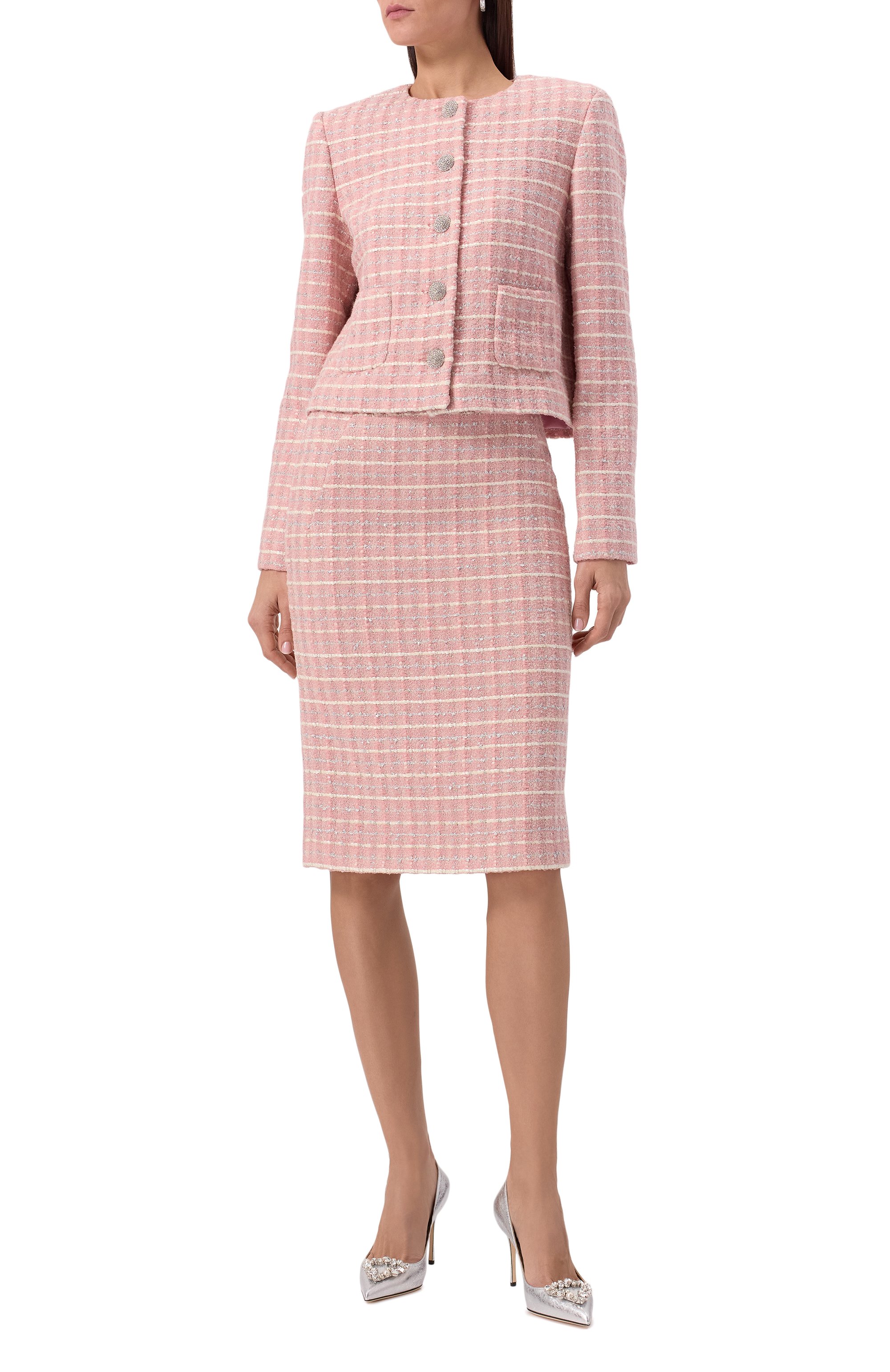 Твидовая юбка MVST розового цвета по цене 149000 руб., арт. 25E/X2P/0/C041/3056, фото 2 Твидовая юбка MVST, арт. 25E/X2P/0/C041/3056, фото 2