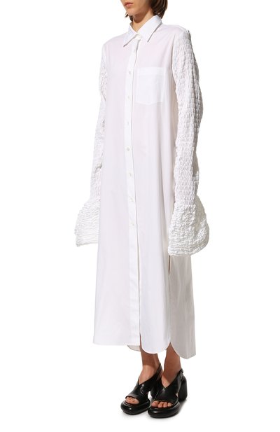 Хлопковое платье DRIES VAN NOTEN белого цвета по цене 95500 руб., арт. 221-011032-4183, фото 3 Хлопковое платье DRIES VAN NOTEN, арт. 221-011032-4183, фото 3
