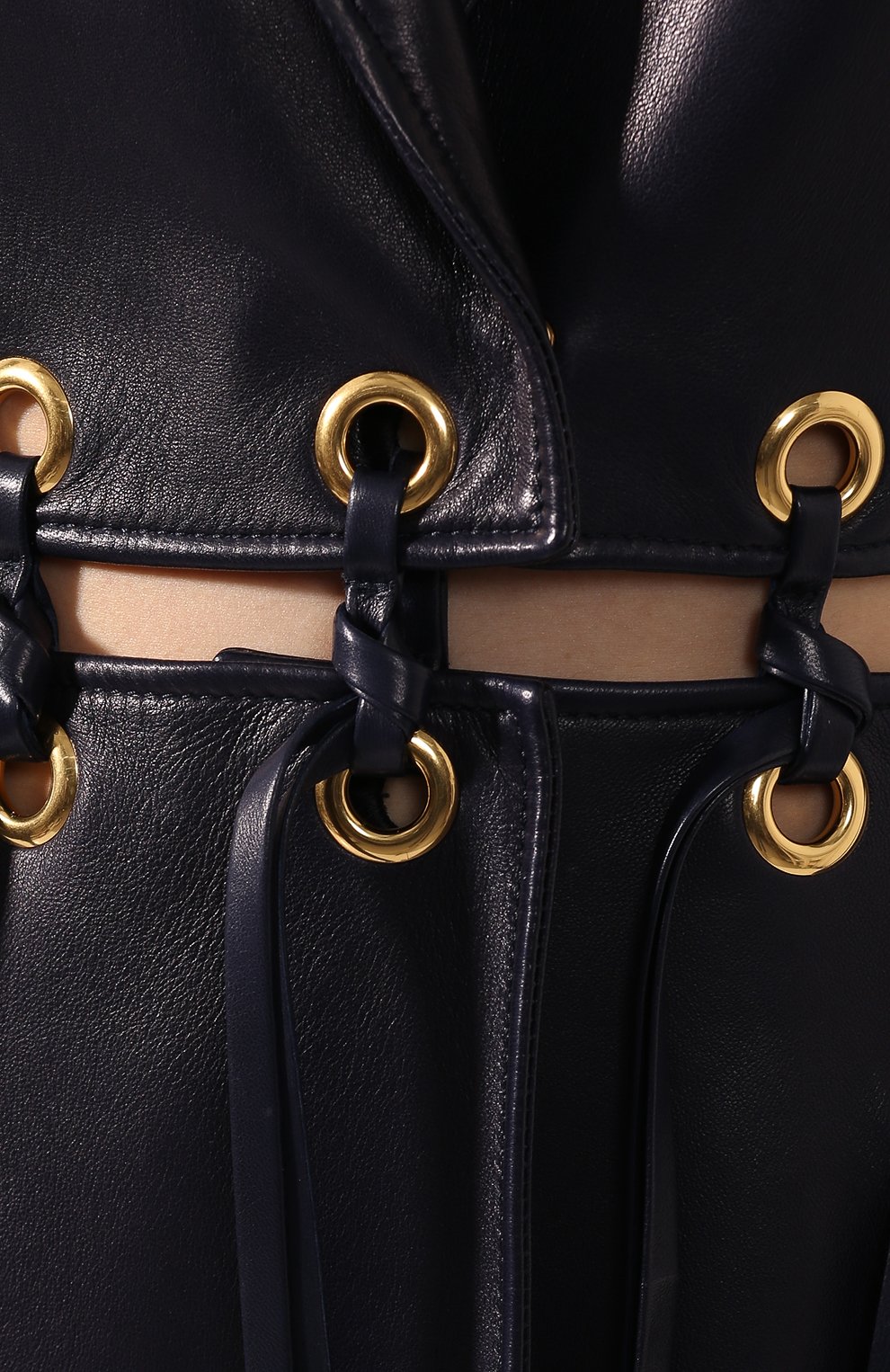 Кожаное пальто ALEXANDER MCQUEEN темно-синего цвета по цене 719500 руб., арт. 621733/Q5ADX, фото 5 Кожаное пальто ALEXANDER MCQUEEN, арт. 621733/Q5ADX, фото 5