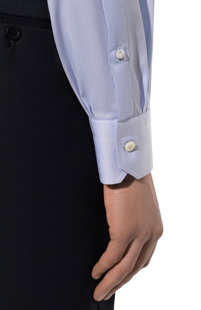 Хлопковая сорочка GIAMPAOLO голубого цвета по цене 36450 руб., арт. 908/TS15014, фото 5 Хлопковая сорочка GIAMPAOLO, арт. 908/TS15014, фото 5