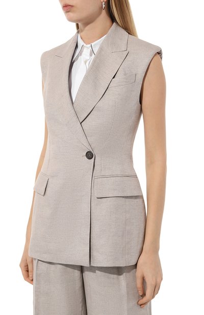 Льняной жилет BRUNELLO CUCINELLI, арт. MH5672006, фото 3