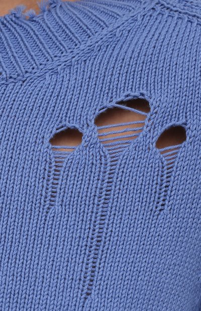 Хлопковый свитер MAISON MARGIELA голубого цвета по цене 54650 руб., арт. S51GP0218/S17663, фото 5 Хлопковый свитер MAISON MARGIELA, арт. S51GP0218/S17663, фото 5