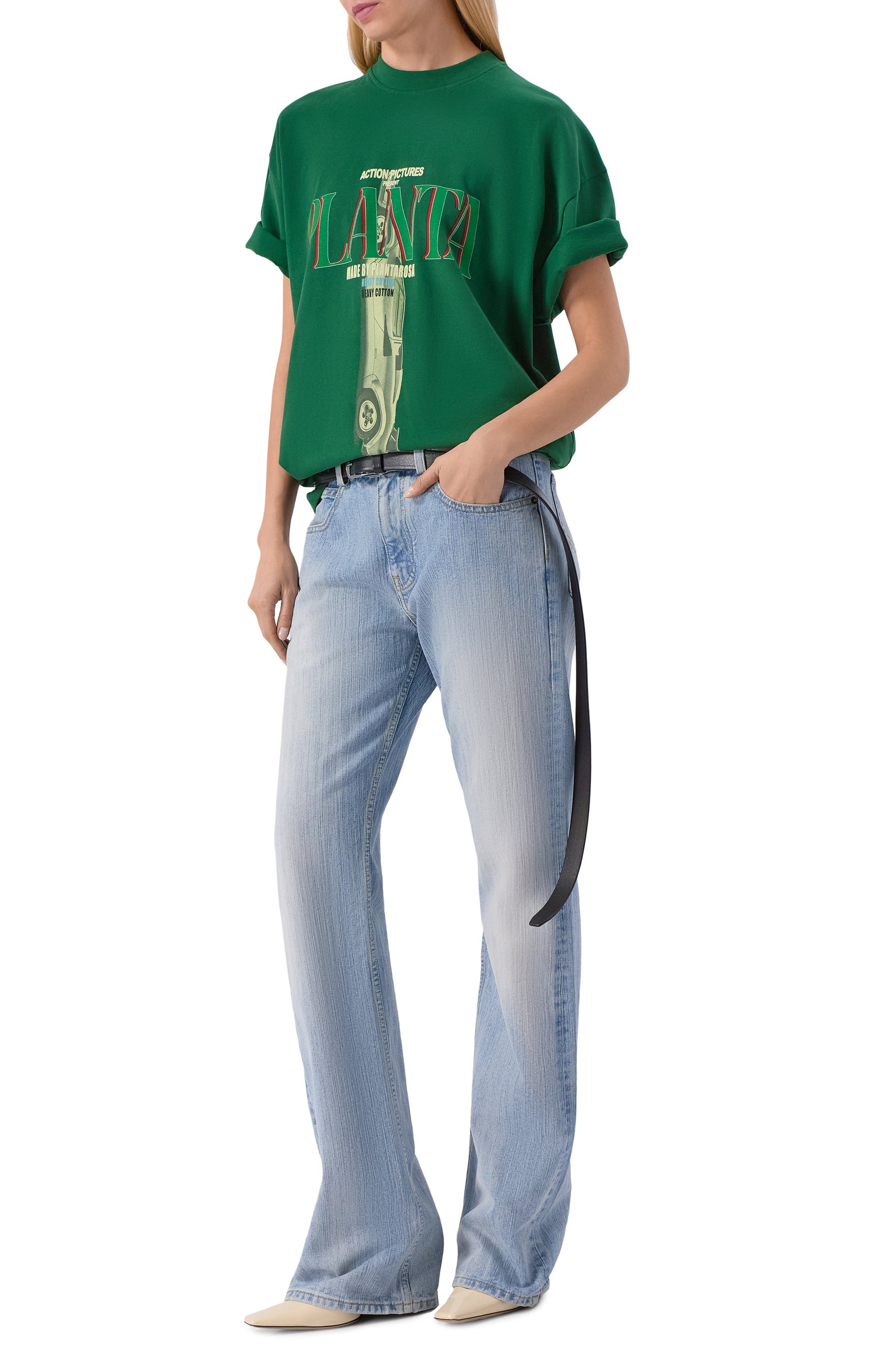 Хлопковая футболка PLANTA ROSA, арт. PR/T01/PITSTOP-NOIR/220VELVET, фото 3