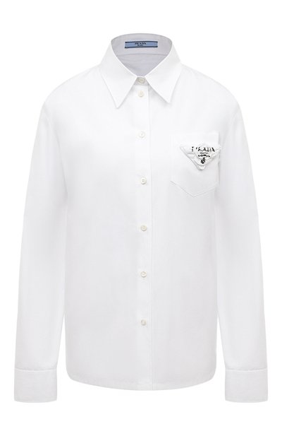Женская хлопковая рубашка PRADA, арт. P408FR-1YST-F0N40-211