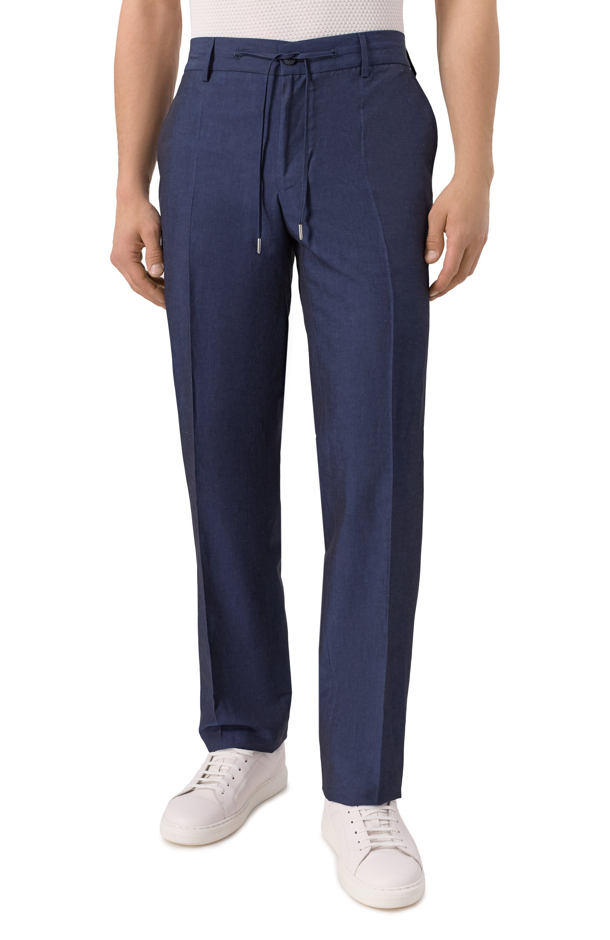 Брюки из хлопка и льна MVST темно-синего цвета по цене 74350 руб., арт. MKATTY22/802, фото 3 Брюки из хлопка и льна MVST, арт. MKATTY22/802, фото 3